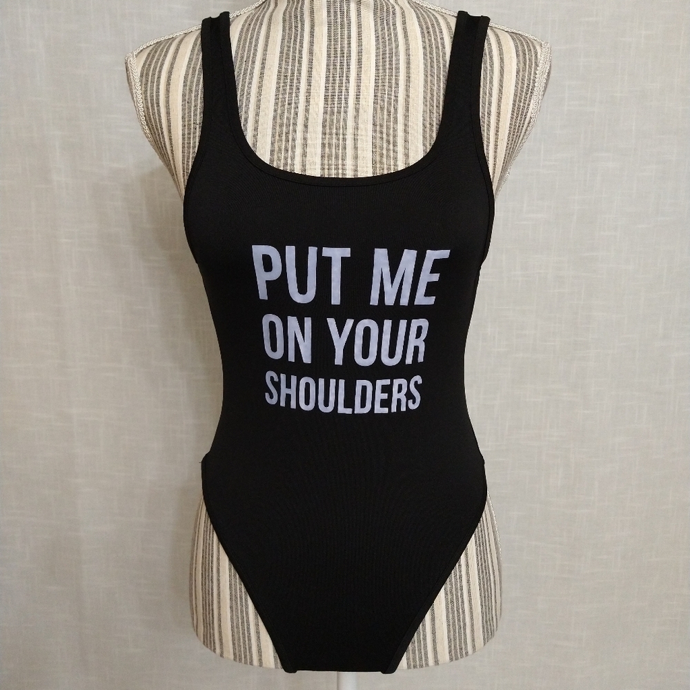 Black full swimsuit straped size small
